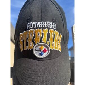 New Era Pittsburgh Steelers Hat Mens OSFA Black Embroidered NFL Cap